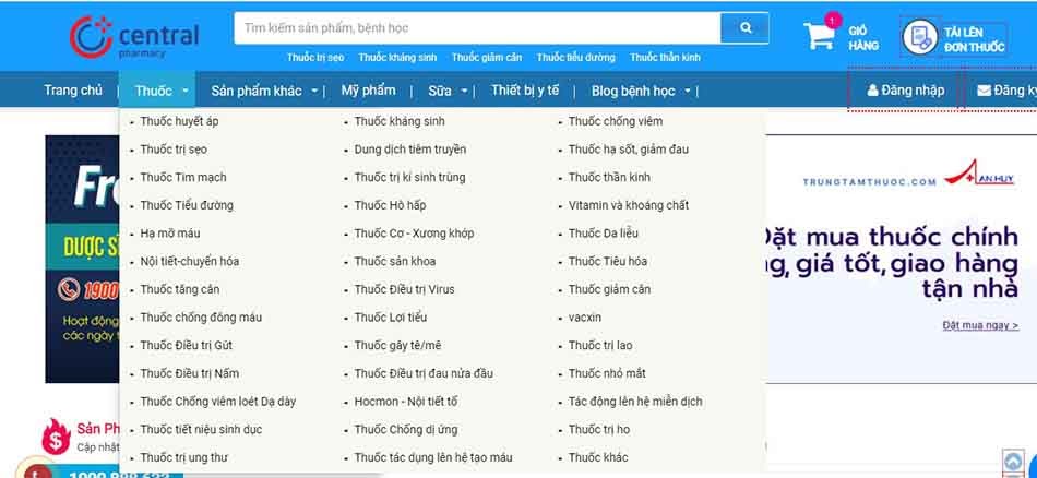 Mục Thuốc được chia thành các nhóm thuốc cụ thể